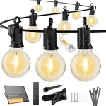 Brightown 108FT Solar String Lights Outdoor with Remote and USB Port
